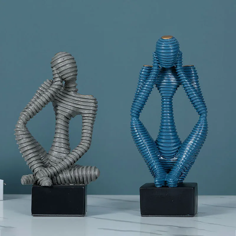 

Nordic Creative Home Decoration Crafts Living Room Wine Cabinet Decoration Abstract Thinker Sculpture Furnishings Artware Gifts