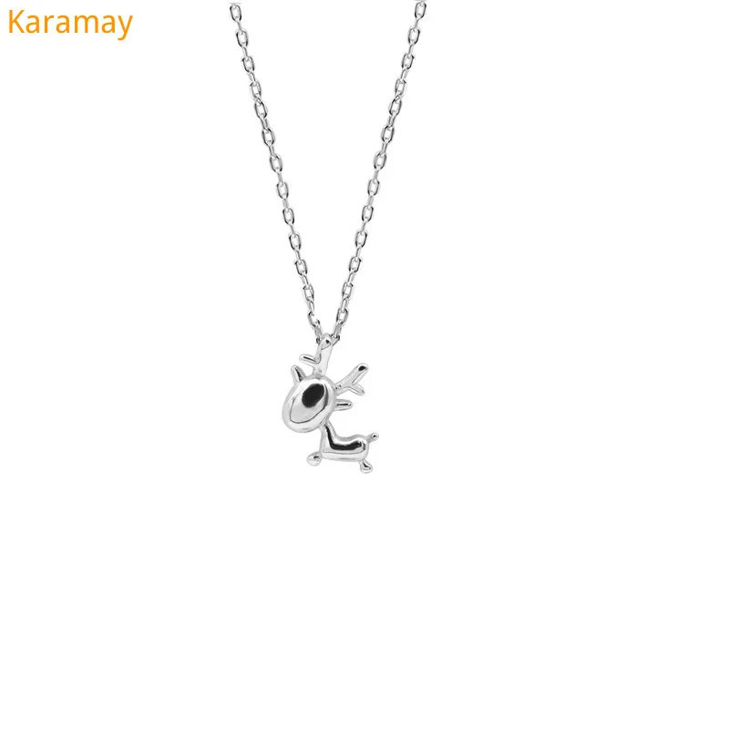 

Minimalist Mini deer Necklace S925 pure silver clavicle chain temperament women's silver chain chic Korea East Gate jewelry