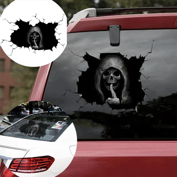 Счастливый Хэллоуин тихий Череп стикер украшения на окна для дома Наклейка Декор