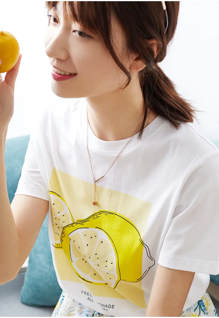 Женская футболка с короткими рукавами Повседневная Свободная круглым вырезом и