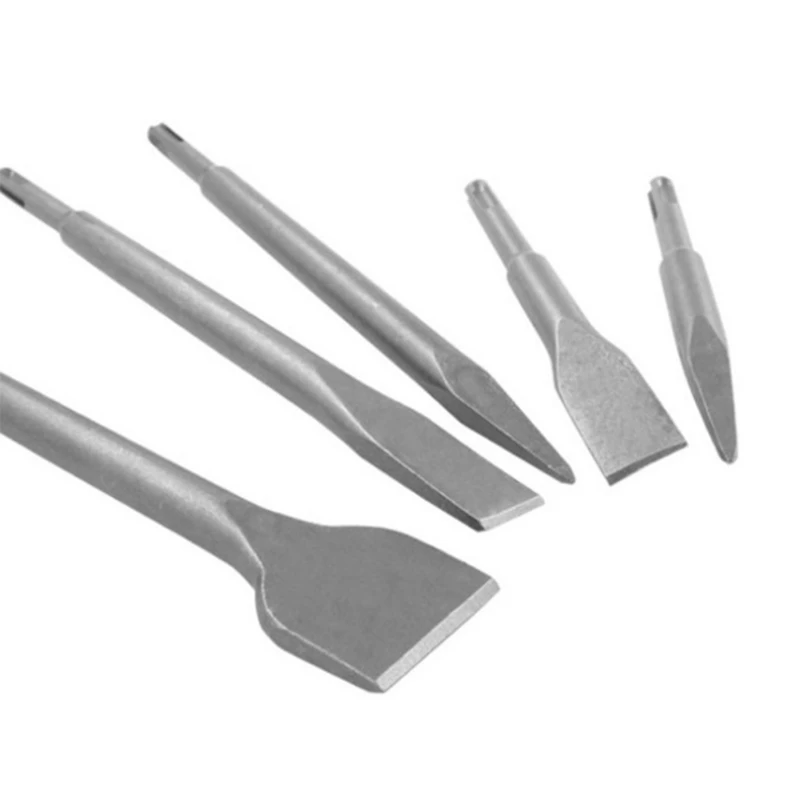 

5Pcs Wear-resistant Punt Groove Guts Platte Beitels Set Elektrische Hamer Baksteen Boor Muur Beton Boren Platte Beitels