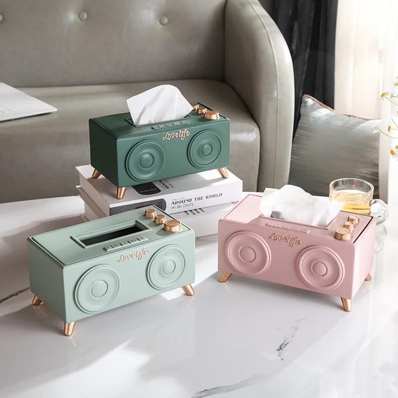 

Resin Radio Table Napkin Paper Holder Tissue Boxes Storage Holder for Paper Towels Desk Organizer Home Decoration Accessories