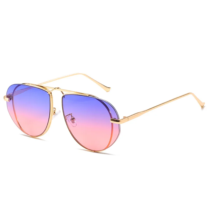 Овальные нестандартные Солнцезащитные очки женские градиентные цветные