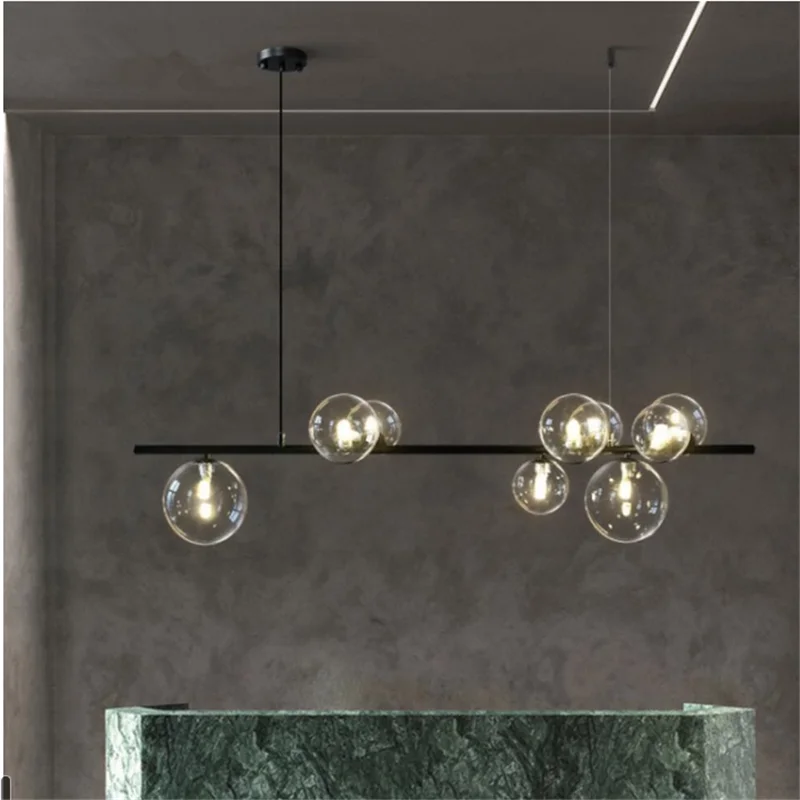 

Creative LED Modern Chandelier For Living Room Dining Room Kitchen Glass Hanging Lighting Black Chandelier Indoor Home Lighting