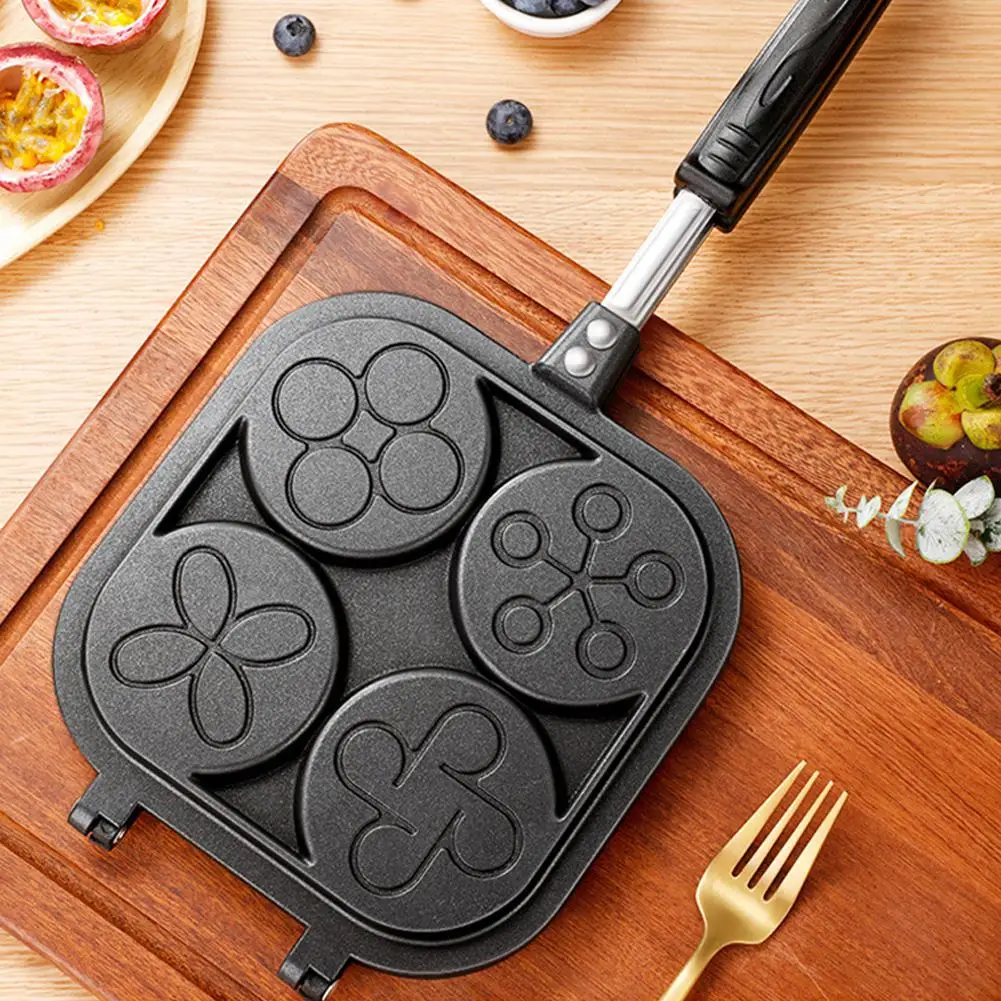 Четыре отверстия вафельница сковорода антипригарный Маффин торт решетки стейк