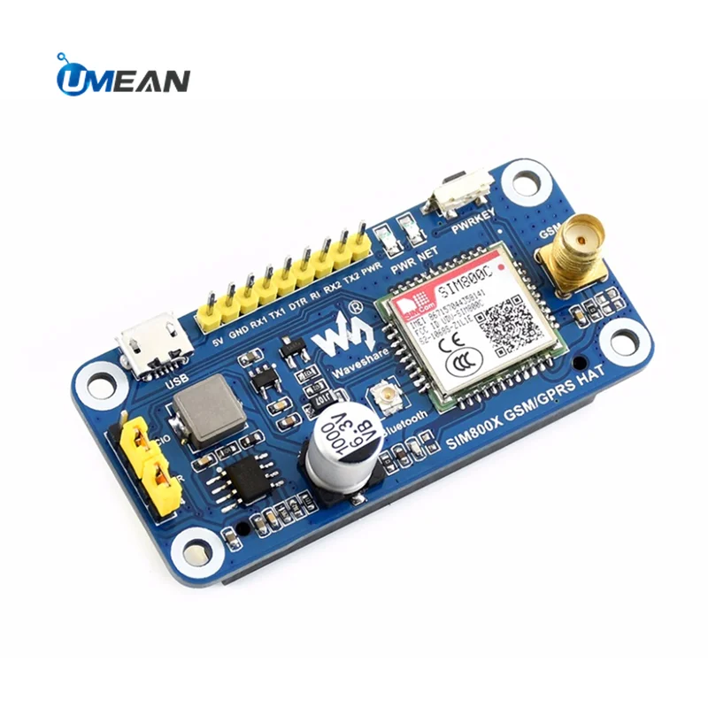 Защитная плата GSM GPRS Bluetooth HAT sim800c модуль sim карты с поддержкой SMS DTMF HTTP для Raspberry Pi 4