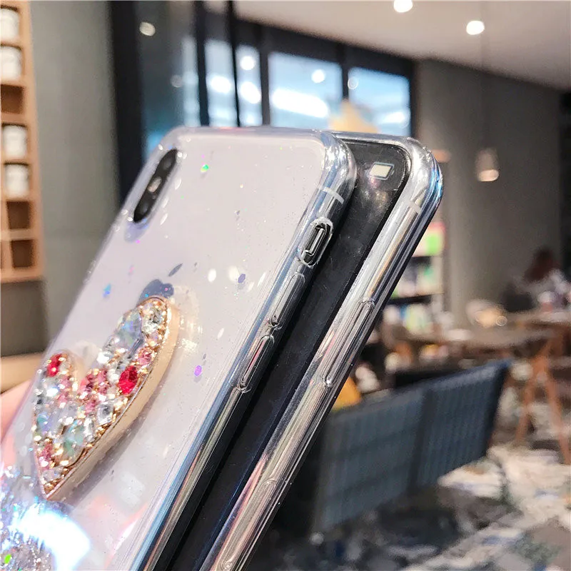 Чехол Lovebay с блестящей цепочкой в виде звезды и сердца для телефона iPhone 11 Pro Max 6 6s 7 8