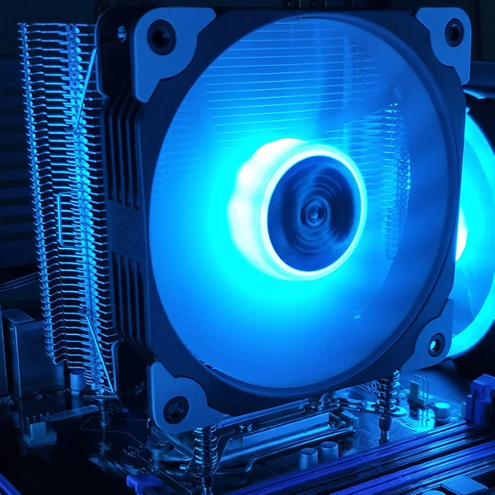 Enfriador de CPU 5 tubos calor con RGB вентилятор 4pin ШИМ 90 мм ventilador para computadora LGA775/115x/1366