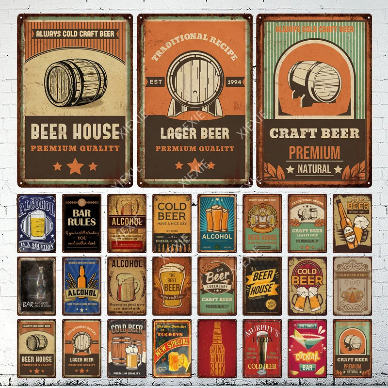 

Cold Beer Poster Retro Art Vintage Metal Picture Plaque Tin Sign Club Bar Pub Party Painting Home Room Wall Decoration Plate