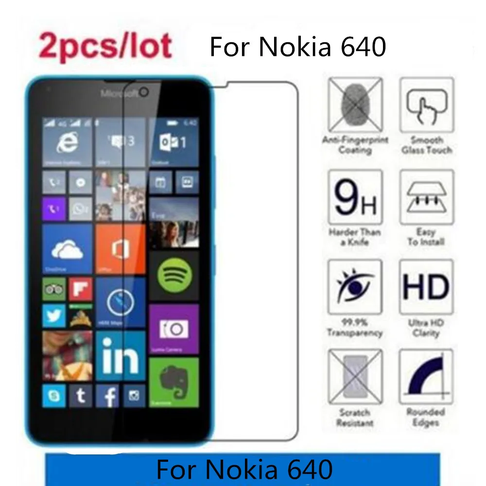 Закаленное стекло для Nokia 640 Premium 2.5D Защитная пленка экрана Microsoft Lumia Dual Sim Lte