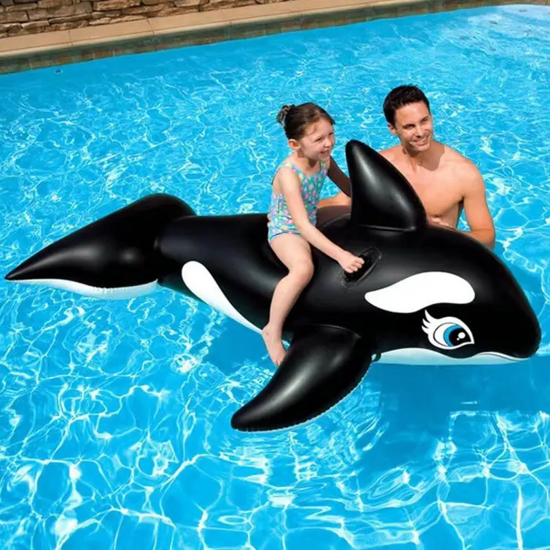 Water park inflatable dolphin mount, inflatable toy, floating on water, marine animal, PVC inflatable floating bed