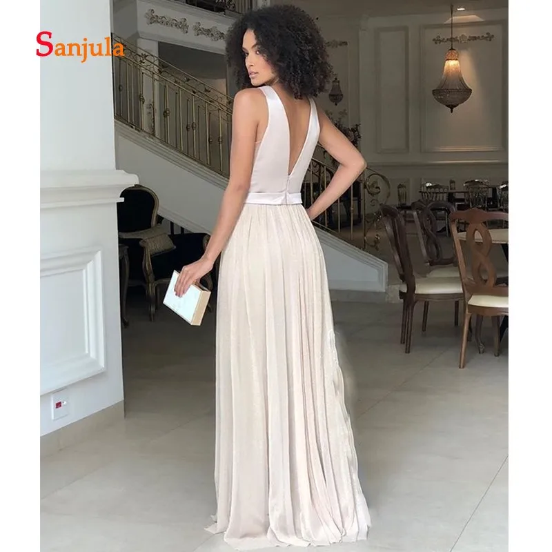 Светильник Шампанское Тюль Выпускные платья длинный Атласный топ А-силуэта