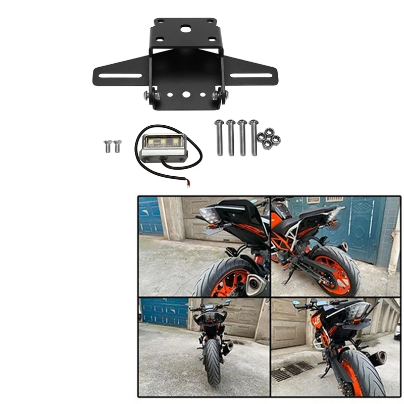 

Держатель номерного знака мотоцикла, кронштейн держателя рамки номерного знака светодиодный светильник кой для KTM, DUKE 125, 200, 250, 390, RC390