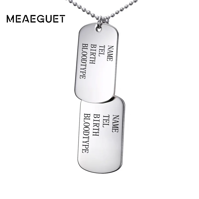 Бесплатная гравировка индивидуальная собачья бирка ожерелье из нержавеющей