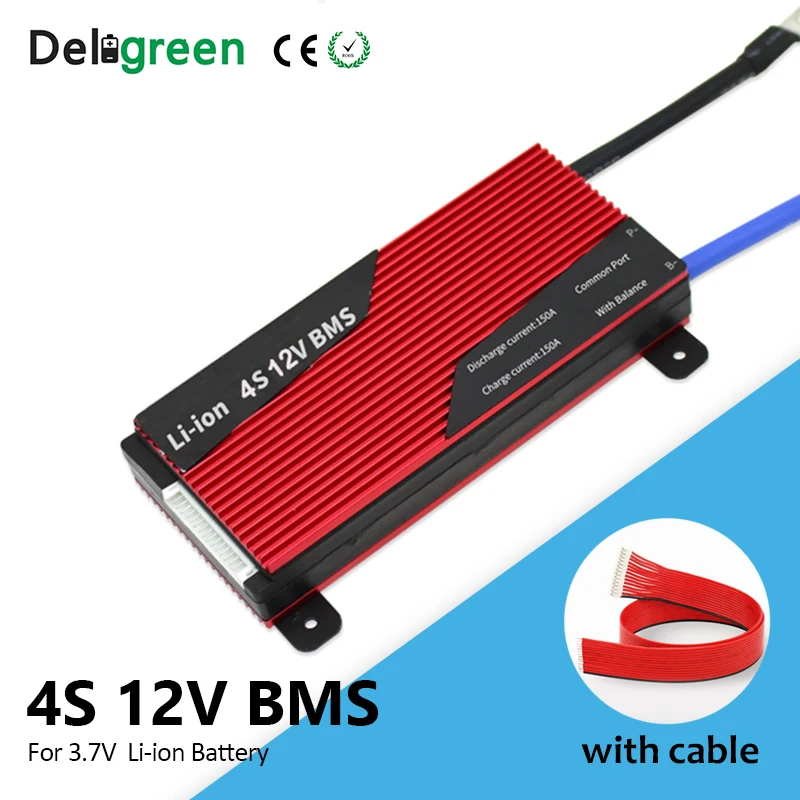 Deligreen 4S BMS 80A 100A 120A 150A 200A 12В с общим отдельным портом для 3 7 в литий ионного
