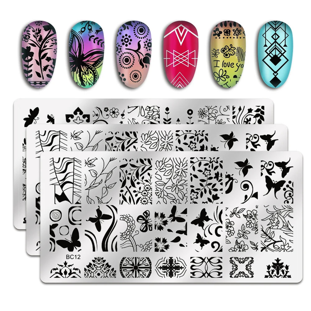 Biutee шаблон штамповочных плит для ногтей кружева цветок животных дизайна