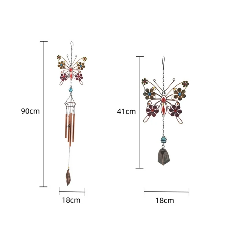 

Butterfly Wind Chimes Outdoor Solar Iron Crafts For Home Decor Hanging Romantic Decorative Patio Lights Dropshipping