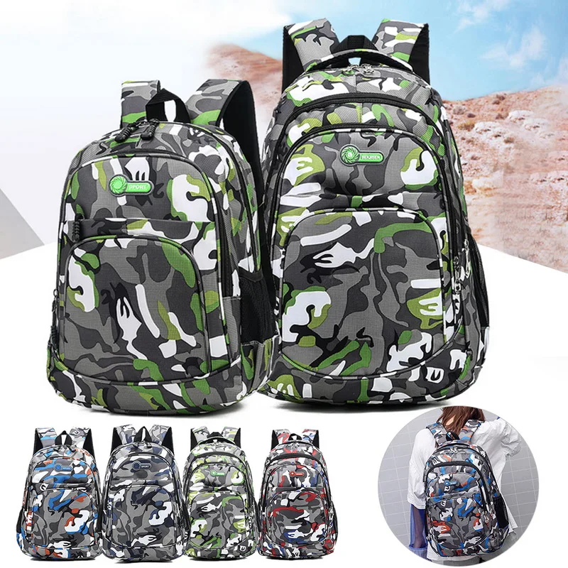 

2 Sizes Camouflage Waterproof School Bags For Girls Boys Orthopedic Children Backpack Kids Book Bag Mochila Escolar Schoolbag