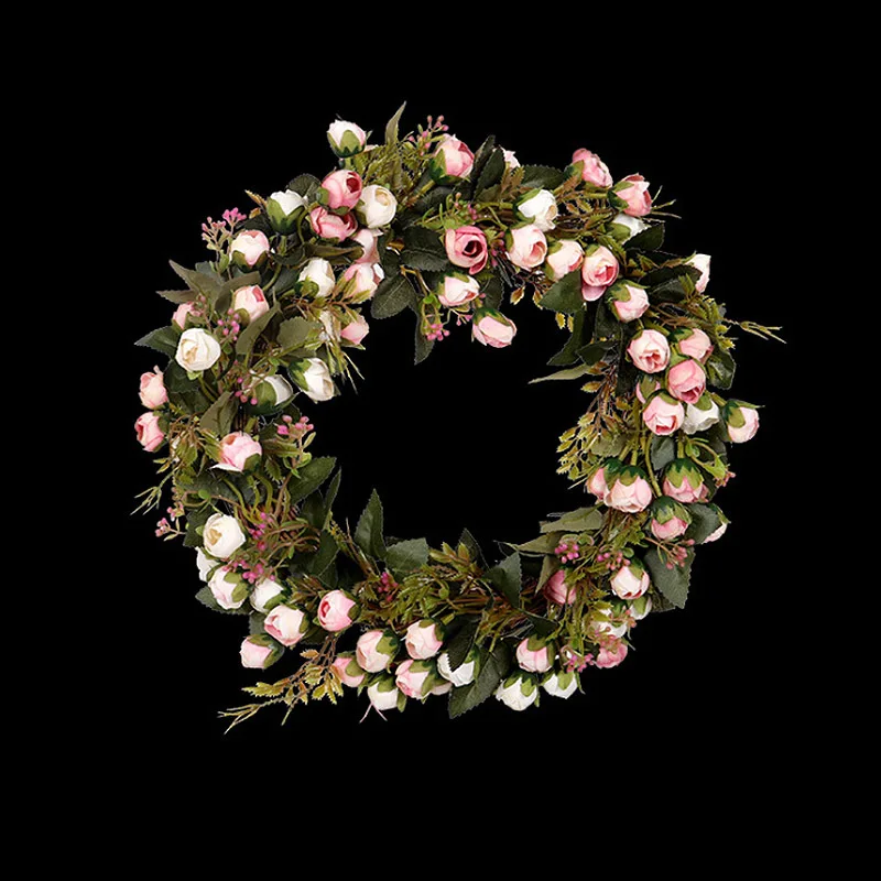 

DIY Flower Garland Rose Floral Wreath Artificial Decoration Home Wedding Flowers Door Wall Window Decoration Wreath For Festival
