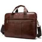 Портфель мужской из натуральной кожи, роскошная офисная деловая сумка на ремне для ноутбука, портфель для офиса