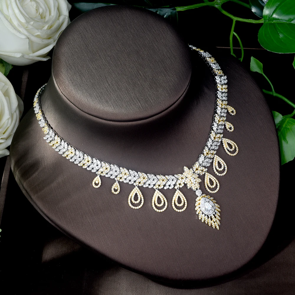 Женский комплект украшений hiневесты роскошные ювелирные изделия из двух тонов