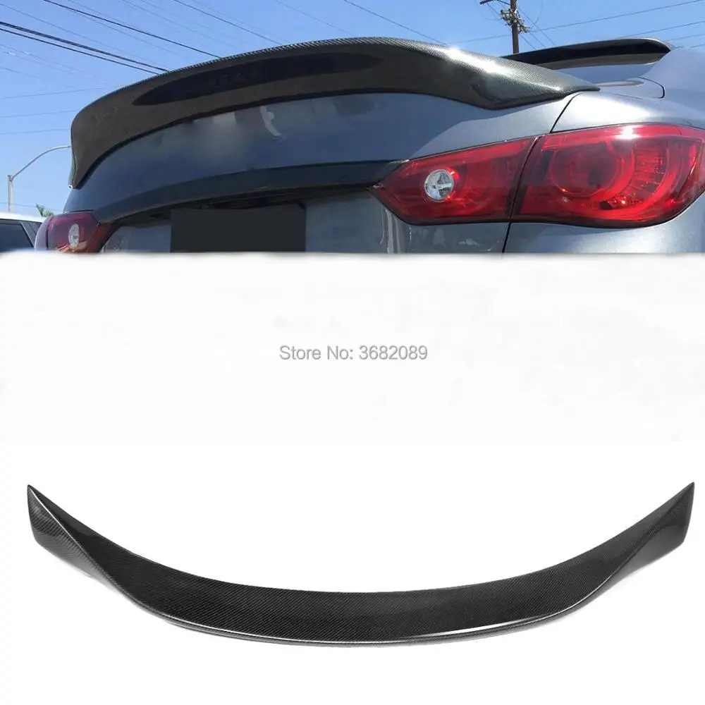 Carbon Fiber Visor Rear Trunk Wing Spoiler Q50 Style Boot Top Lip Retrofit For Infiniti Q50S V37 Sedan 2014-2019 2018 2020 | Автомобили и