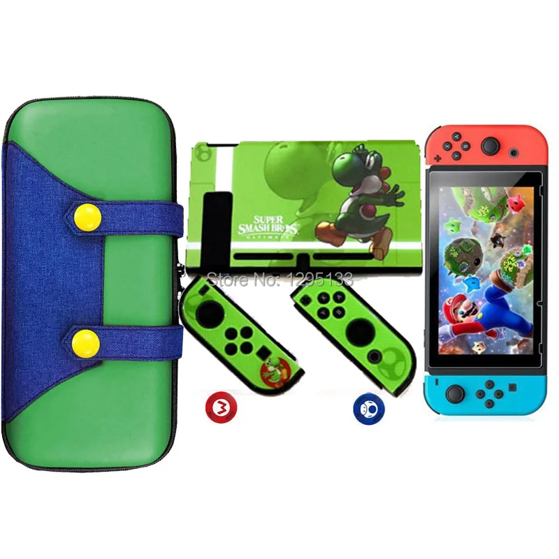 Storage Bag for Nintend Switch Console Tempered Glass Screen Protector for Nintendoswitch Joystick Grip Caps for Nitendo Joy-Con