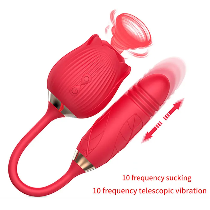 Женский вагинальный вибратор в форме розы Эротическая присоска для сосков