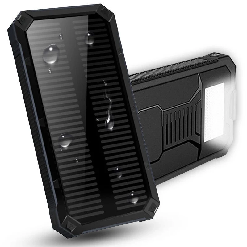 

20000mAh Solar Power Bank Portable Charger LED Camping Light External Battery Powerbank for iPhone 12 iPad Macbook Phones Tablet