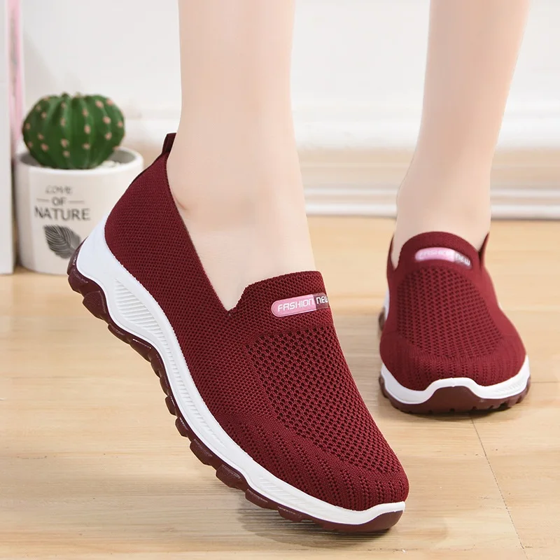 

Breathable Sneakers Women Running Shoes Women Light Mesh Flats Women's Sports Shoes Slip-on Female Loafers