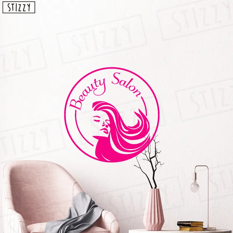 STIZZY Наклейка на стену женский салон красоты стикеры наклейки парикмахер девушки