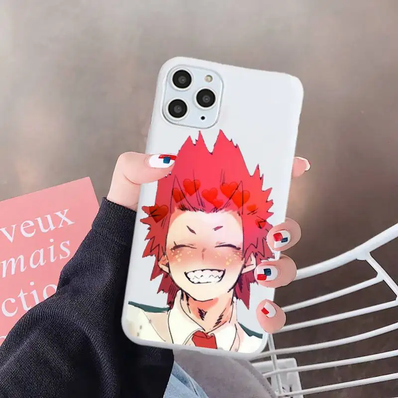 

My Hero Academia Anime kirishima Phone Case Candy Color for iPhone 6 7 8 11 12 s mini pro X XS XR MAX Plus