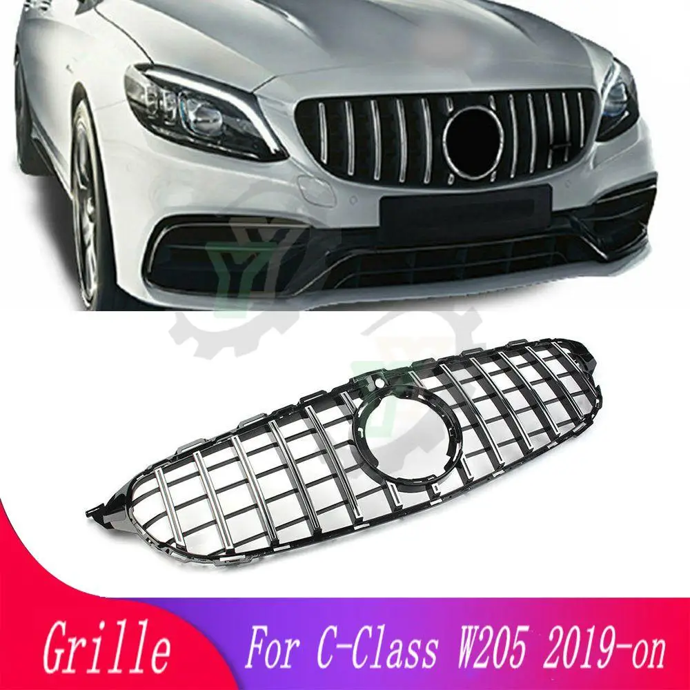 

Front Bumper Grille Racing Grill For Mercedes-Benz C-Class W205 C205 C180 C200 C250 C300 C350 C43 2019 2020 2021 Car Accessory