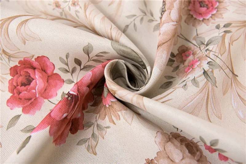 

2021 New Shading Black Silk Curtain Cloth Pastoral Peony Flower Living Room Bedroom Balcony Shade Cloth Curtain Window Tulle