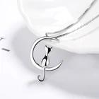 YWSHK S925 Серебряные украшения Винтажные корейские длинные кошечки лунные ожерелья для женщин Свадебные колье модное Очаровательное ожерелье