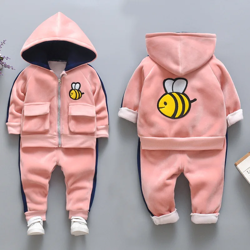 Комплект зимней одежды для детей 2 шт./компл. вельветовый утепленный флисовый