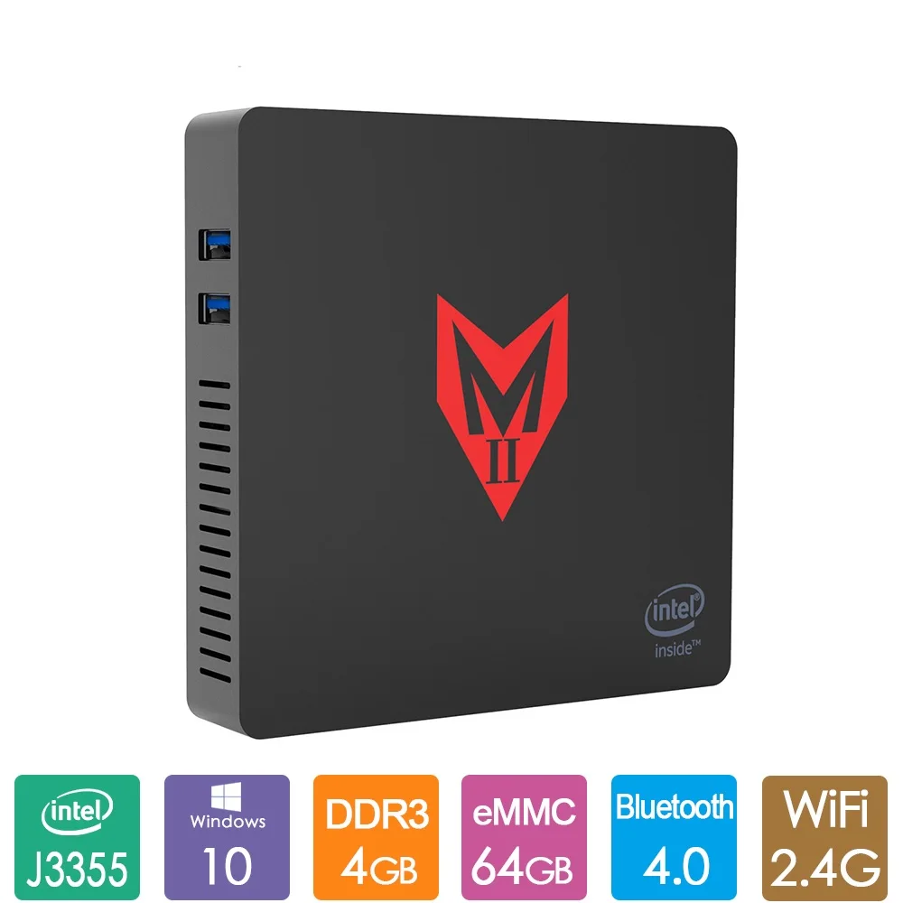 MII-V Офисные Мини ПК Intel Apollo Lake J3355 Win 10 4 Гб LPDDR4 64 2 г 5G двухъядерный процессор Wi-Fi BT4.0