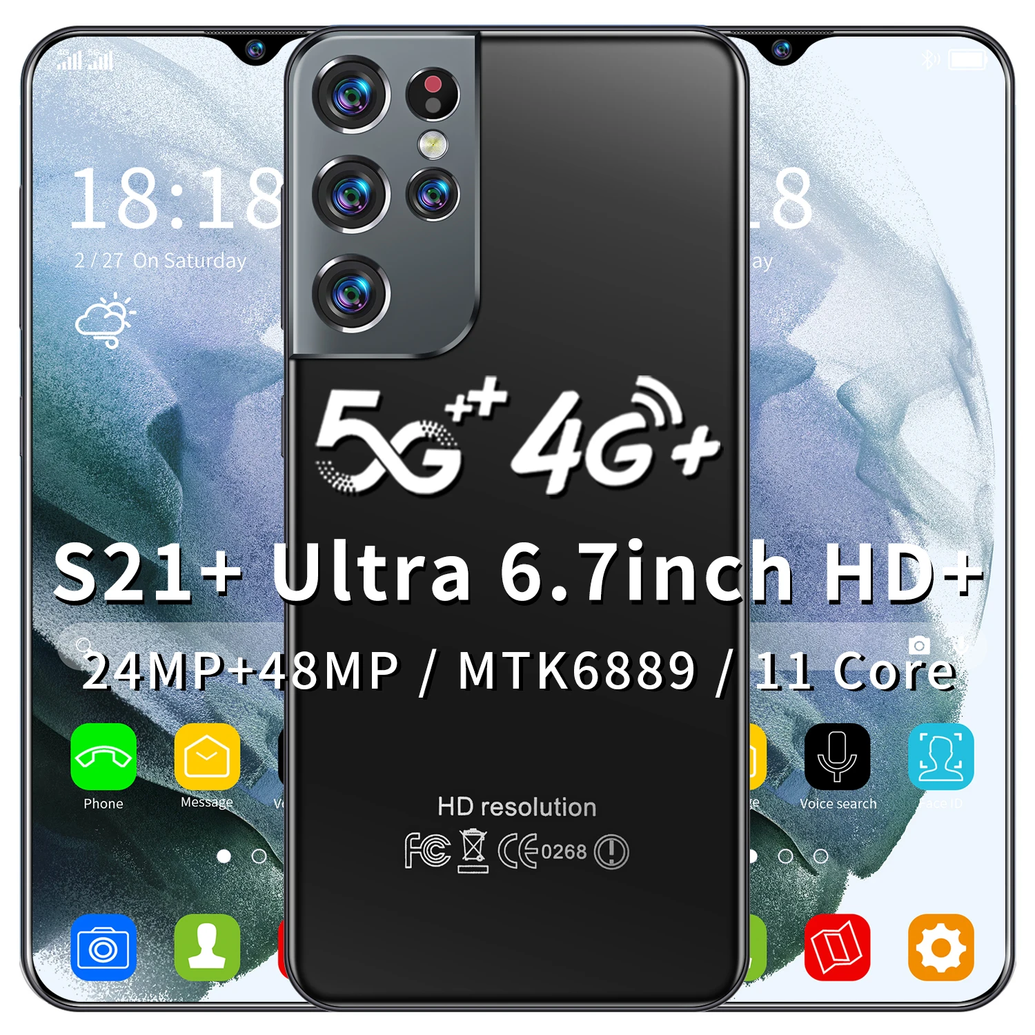 

Galaxy S21 + 8 + 256 24MP + 48MP HD 6,7 6500 /, 4G/5G