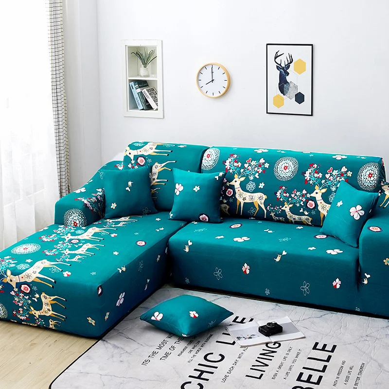 

Elastic Sofa Slipcovers Modern Color Polyester Sofa Cover for Living Room Sectional Corner L-shape Sofa Cover 1/2/3/4 Seater