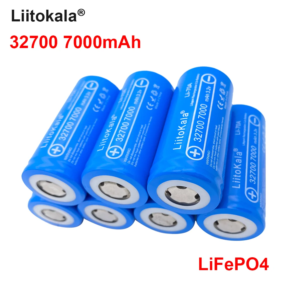 

10pcs LiitoKala 3.2V 32700 7000mAh Rechargeable Battery Lii-70A High Power LiFePO4 35A 55A Continuous Discharge Maximum Battery