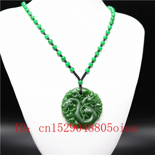Натуральный зеленый китайский Нефритовый дракон кулон ожерелье очарование