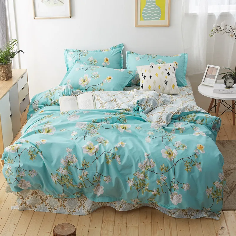 Летнее крутое одеяло с цветочным узором покрывало из хлопка полиэстера для