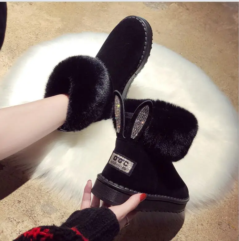 Женские зимние ботинки с добавлением шерсти и хлопка ботильоны теплые женские