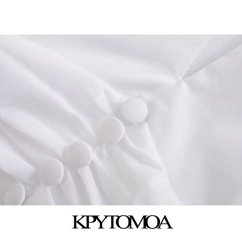 Женская плиссированная блузка KPYTOMOA винтажная укороченная с декоративными
