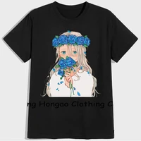 hot sell anime girl japanese aesthetic anime otaku womens graphic tees shirt custom stretch cotton oversized women t shirt