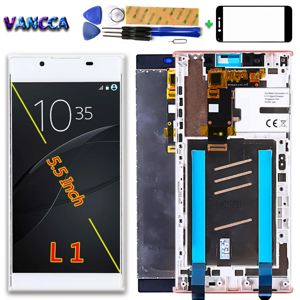 ЖК дисплей 5 дюйма для Sony Xperia L1 G3312 сенсорный экран дигитайзер сенсорная панель в