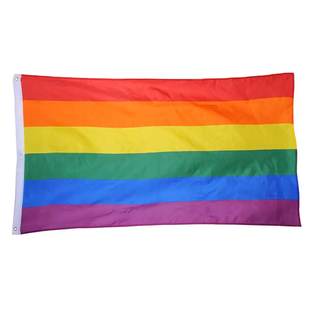 90*150cm Rainbow Flag Colorful Peace Flags Lesbian Gay Parade Banner LGBT Pride Big Size Home Decoration | Дом и сад