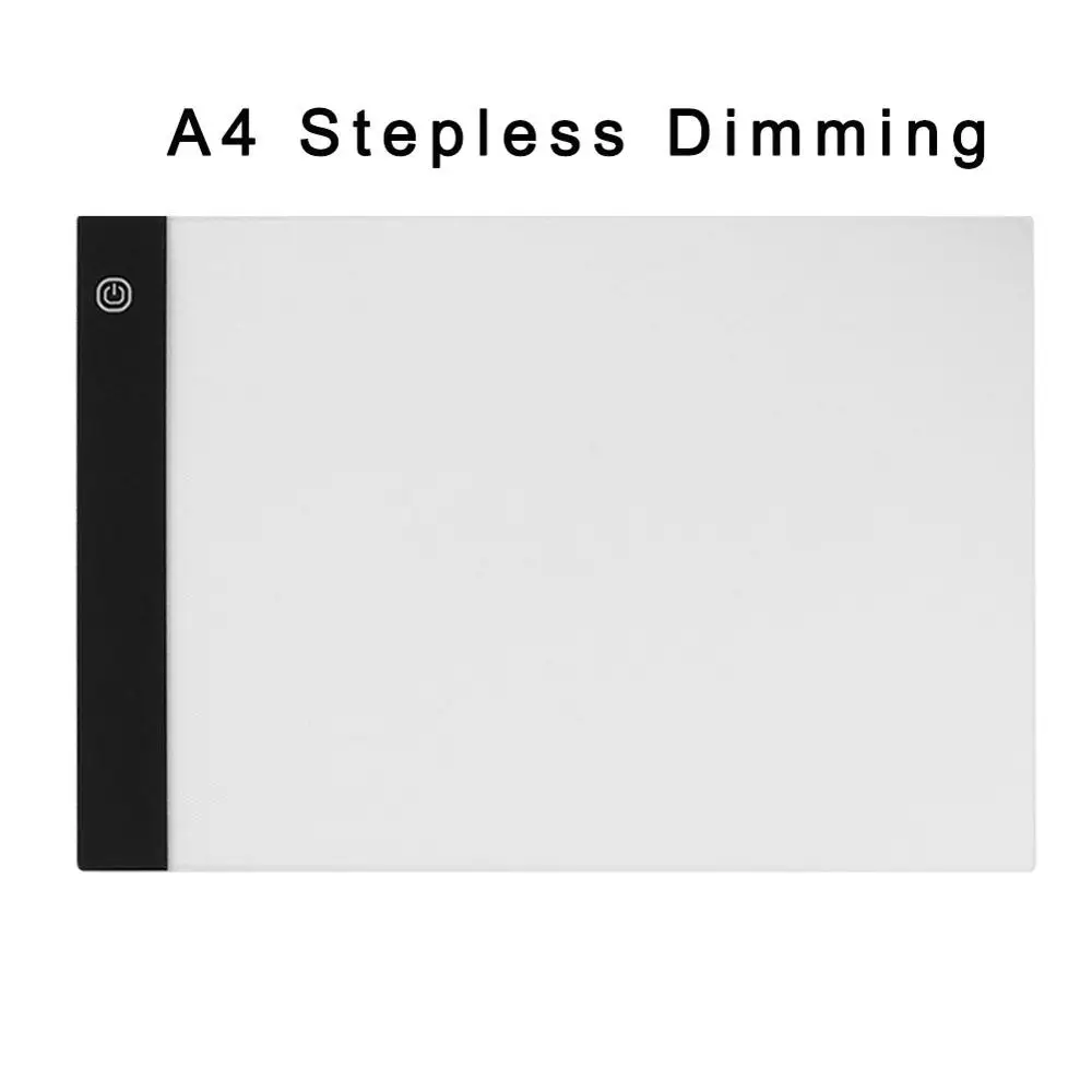 A4 Stepless Dimming Трехуровневый Диммируемый A4 светодиодный светильник для рисования, трафаретная доска, копировальный планшет, Artcraft A4, копировальный Настольный светодиодный светильник - Цвет: A4 Stepless Dimming