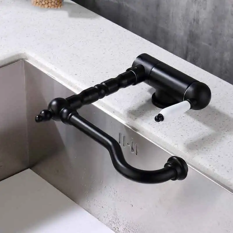 Вращающийся на 360 градусов кухонный кран смеситель для горячей и холодной воды