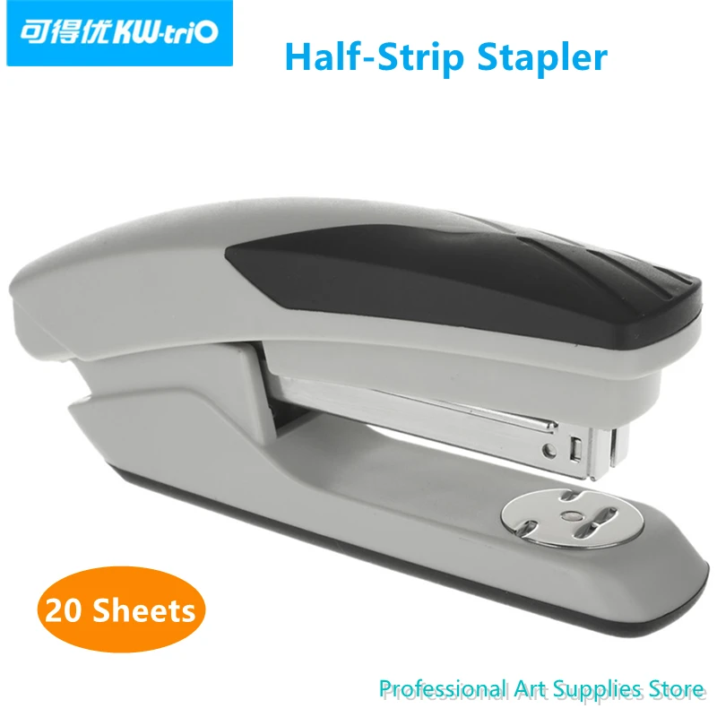 

KW-triO Half-Strip Stapler Effortless Binding Portable Non-slip Use 24/6 26/6 Staples Stationery School Office Binding 5575